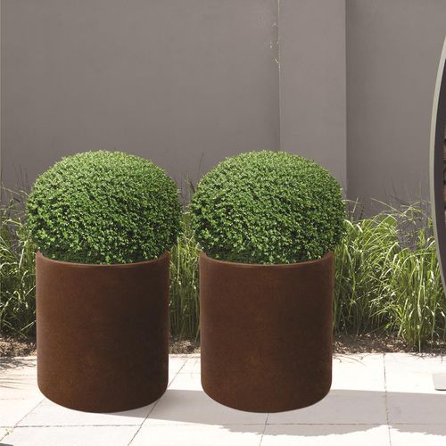 Vaso da giardino in corten - Lantia - Terra Group - rotondo / resistente agli UV / per uso residenziale