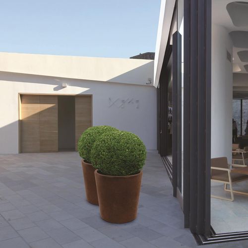 Vaso da giardino in corten - Manea - Terra Group - rotondo / resistente agli UV / per uso residenziale