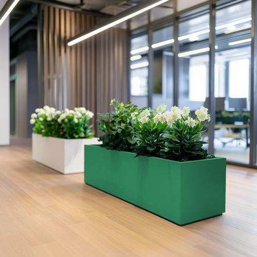 Fioriera in fibra di vetro - Longo  - Terra Group - rettangolare / cubo / contemporanea