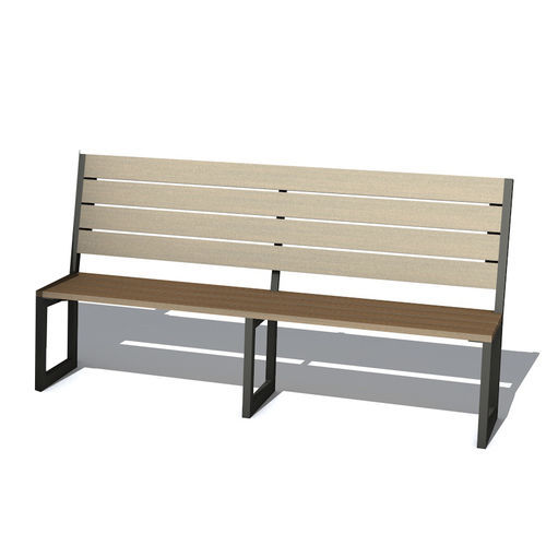 Panca contemporanea - Urbana XL - Terra Group - in legno / in acciaio / con schienale
