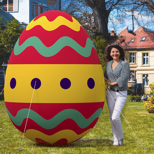 Scultura decorazione di Pasque - Printed inflatable Easter egg 4 - Terra Group - in poliestere / a pavimento / da esterno