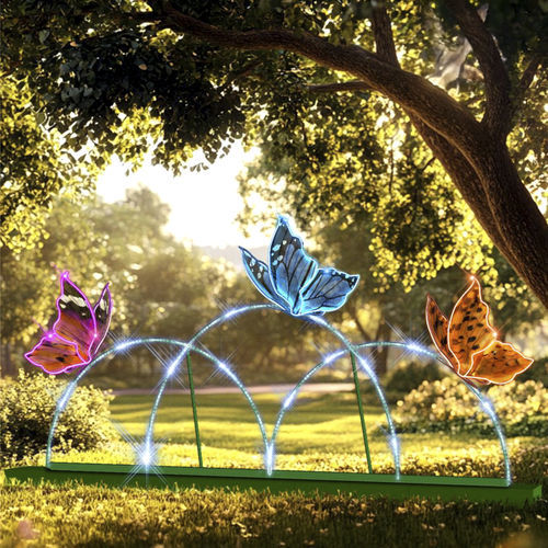 Installazione artistica luminosa a LED - BUTTERFLY 3D ON ARCHES - Terra Group - ad arco / da appoggio / per spazi pubblici