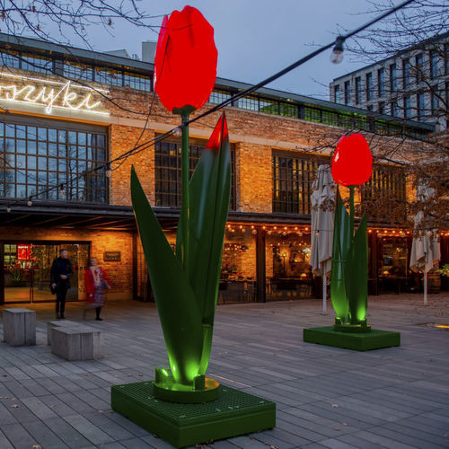 Scultura decorativa - 3D Tulip - Terra Group - da esterno / urbana / luminosa