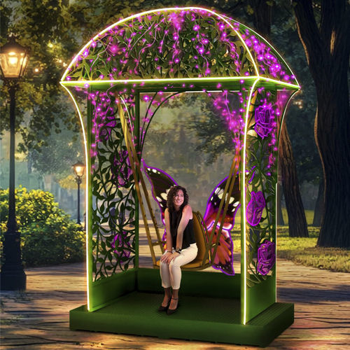 Pergola autoportante - 3D ARBOR - Terra Group - in metallo verniciato / ad arco / con illuminazione LED integrata