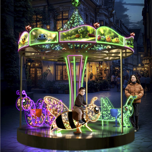 Gioco a rotazione per bambini - CAROUSEL 3D WITH INSECTS - Terra Group - per parco giochi / per spazi pubblici / con LED integrati