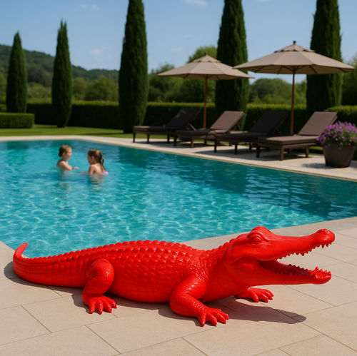 Scultura in fibra di vetro - CROCODILE - Terra Group - da esterno / da giardino / da appoggio