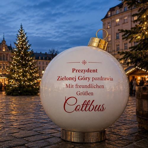 Decorazione natalizia in fibra di vetro - PERSONALIZED XXL CHRISTMAS BAUBLE - Terra Group - per spazi pubblici / per negozio / a tenuta stagna