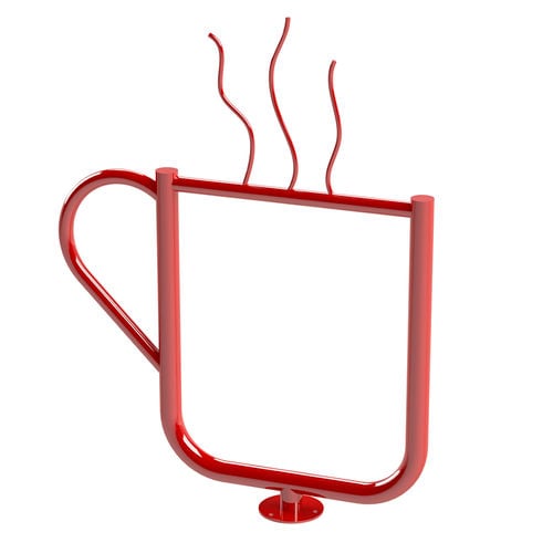 Rastrelliera per biciclette a pavimento - COFFEE CUP - Madrax - design originale / per spazi pubblici / in acciaio con rivestimento a polvere
