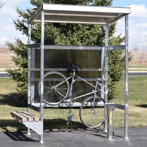 Stazione di riparazione biciclette in acciaio galvanizzato - SHD-BR - Madrax - in policarbonato / con pompa di gonfiaggio / con set di utensili