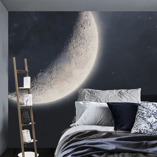 Carta da parati contemporanea - LUNA - N.O.W. Edizioni - panoramica / aspetto cemento / resistente all'abrasione