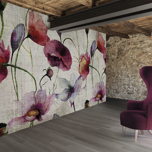 Carta da parati contemporanea - POPPIES - N.O.W. Edizioni - a fiori / con motivo stampato