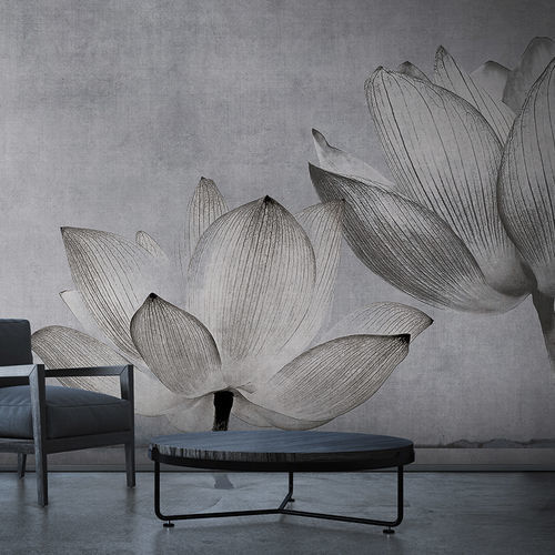 Carta da parati contemporanea - LOTUS - N.O.W. Edizioni - con motivi floreali / con motivo stampato