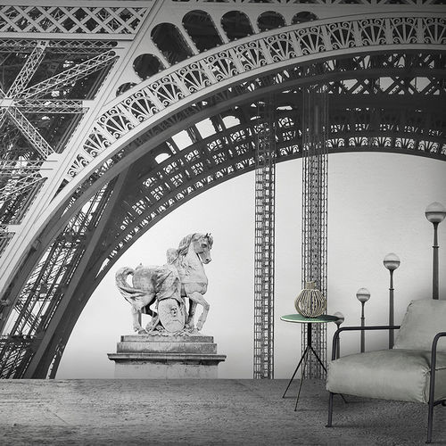 Carta da parati contemporanea - EIFFEL - N.O.W. Edizioni - in fibra di vetro / con motivo urbano / bianca