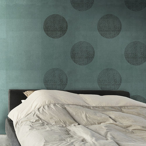 Carta da parati contemporanea - DOTS - N.O.W. Edizioni - con motivi geometrici / verde / blu