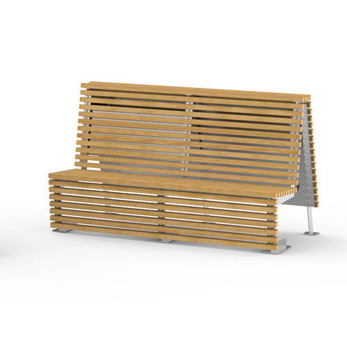Panca per spazi pubblici contemporanea - 02.025.1 - ZANO Street Furniture - in pino / in acciaio inossidabile / in HPL