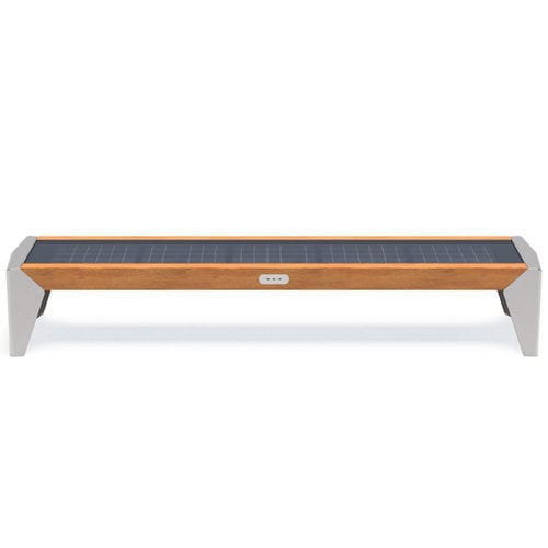 Panca per spazi pubblici contemporanea - PHOTON 02.409 - ZANO Street Furniture - in legno esotico / in acciaio inossidabile / in vetro