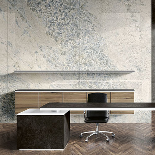 Piastrella in porcellana - PIETRA AZZURRA  - StonePeak Ceramics - levigata / da interno / da bagno