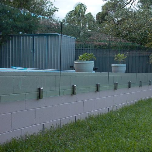 Morsetto per vetro in acciaio inossidabile - F40 - Clear glass - per parapetto
