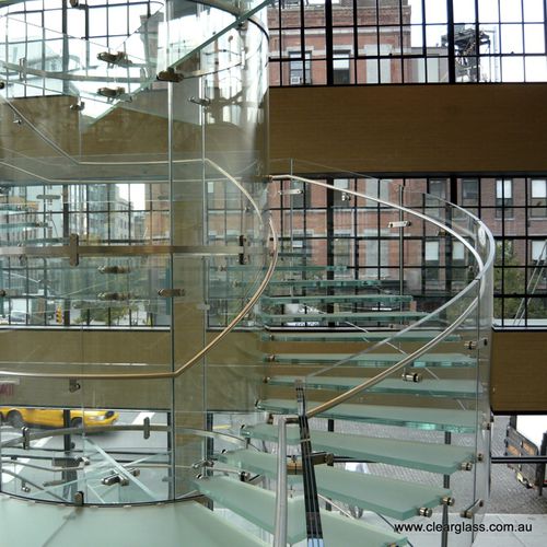 Gradino in vetro - Clear glass - antiscivolo / ad alta resistenza / prefabbricato