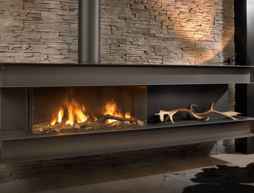 Camino a gas - SENO - Modus Fireplaces - da incasso / Faccia singola / con focolare chiuso