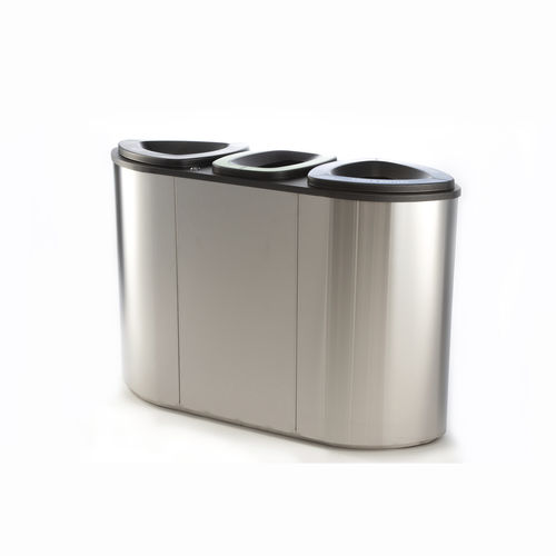 Portarifiuti pubblico - BERMUDA TRIPLE - FINBIN Products/ Lehtovuori Oy - per raccolta differenziata / in acciaio galvanizzato / in acciaio inossidabile