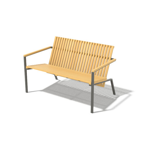 Panca da giardino contemporanea - AXIS LA245 - egoé - in legno / in acciaio / con schienale