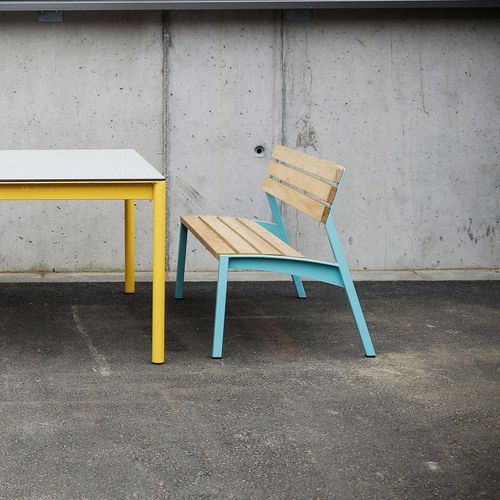 Panca per spazi pubblici contemporanea - MINI VERA LVE150 - egoé - in legno / in acciaio / in HPL