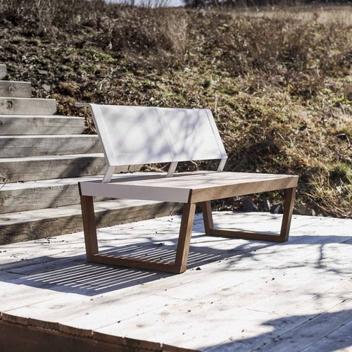 Panca da giardino contemporanea - BARKA BA120 - egoé - in legno / in Batyline® / in acciaio
