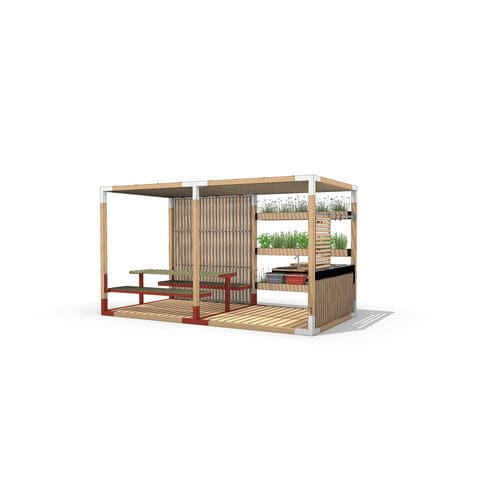 Pergola autoportante - LEVSETH1202 - egoé - in legno / su misura / modulabile