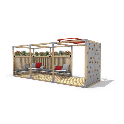 Pergola autoportante - LEVSETH1302 - egoé - in Sunbrella® / modulabile / con protezione solare