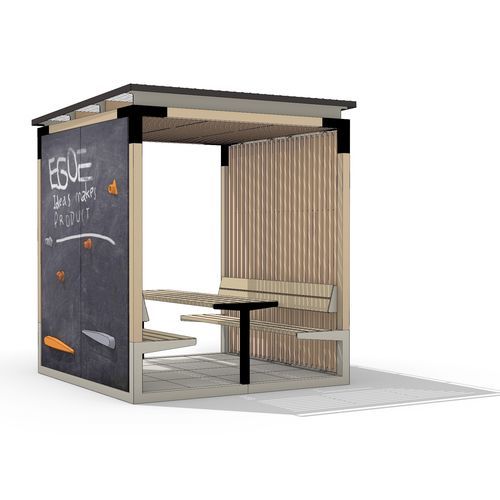 Pensilina multifunzionale per spazi pubblici - LEVP103 - egoé - per parco giochi / per edifici pubblici / per stazione ferroviaria
