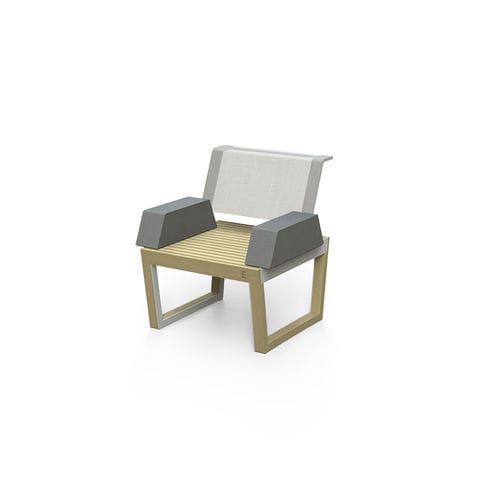 Poltrona urbana contemporanea - BARKA BA115 - egoé - in Batyline® / in legno / in acciaio
