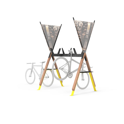Rastrelliera per biciclette a pavimento - Cabra ANT210 - egoé - per spazi pubblici / in acciaio / in legno