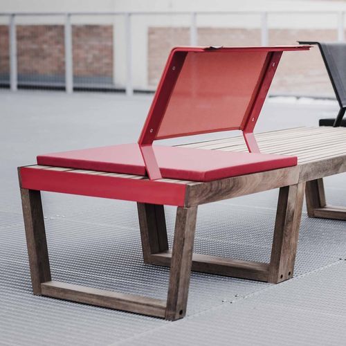 Poltrona urbana contemporanea - Barka BA110 - egoé - in Batyline® / in legno / in acciaio