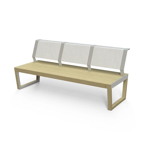 Panca da giardino contemporanea - Barka BA130 - egoé - in legno / in Batyline® / con schienale