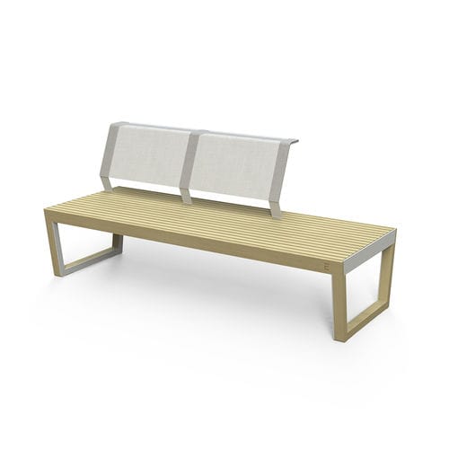Panca da giardino contemporanea - Barka BA138 - egoé - in legno / in Batyline® / con schienale