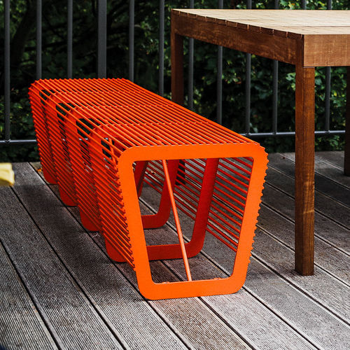 Panca da giardino contemporanea - Limpido LLP126 - egoé - in acciaio / senza schienale / senza braccioli