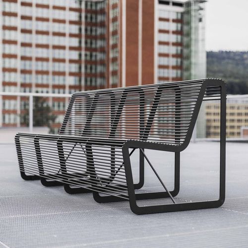 Panca da giardino contemporanea - Limpido LLP156 - egoé - in acciaio / con schienale / senza braccioli