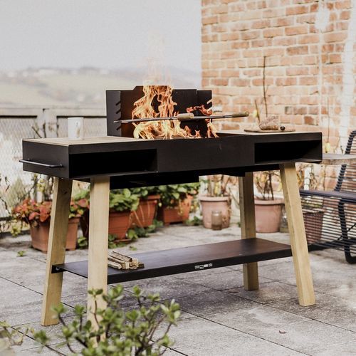 Barbecue a carbonella - GRL104 - egoé - da appoggio / in acciaio inossidabile / in legno