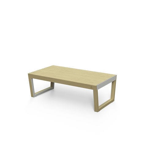 Panca per spazi pubblici contemporanea - Barka BA1221 - egoé - in legno massiccio / in acciaio / senza schienale