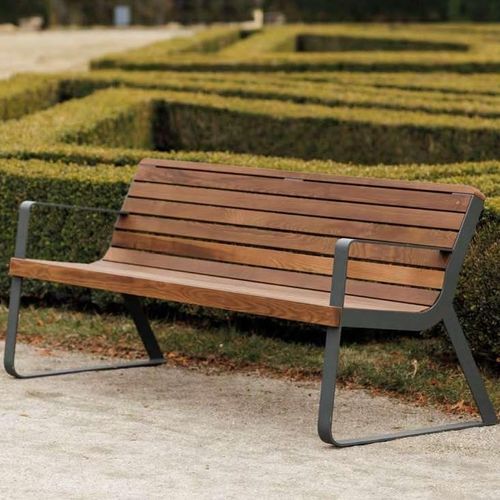 Panca da giardino contemporanea - I1-351 - egoé - in legno massiccio / in frassino / in legno oliato