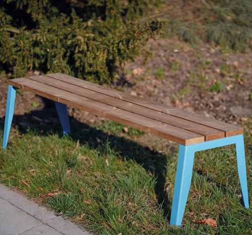 Panca da giardino contemporanea - E1-321 - egoé - in frassino / in pino / in acciaio termolaccato