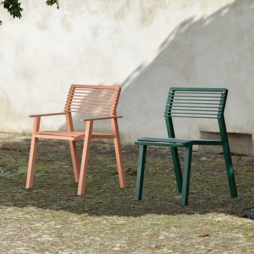 Sedia da giardino contemporanea - E2-257 - egoé - da esterno / in acciaio galvanizzato / in acciaio termolaccato