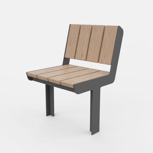 Sedia contemporanea - U3-100 - egoé - da esterno / in legno massiccio / con supporto in metallo