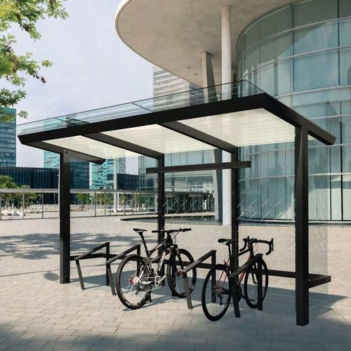 Pensilina per biciclette di lunga durata - X2-V310-SS - egoé - in acciaio / in acciaio galvanizzato / in acciaio termolaccato