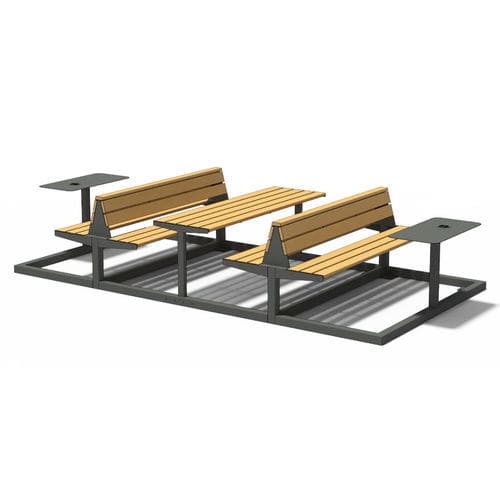 Tavolo da picnic contemporaneo - U4-630 - egoé - in legno massiccio / con supporto in acciaio termolaccato / con supporto in acciaio galvanizzato