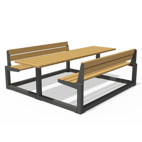 Tavolo da picnic contemporaneo - U4-650 - egoé - in legno massiccio / con supporto in acciaio termolaccato / con supporto in acciaio galvanizzato