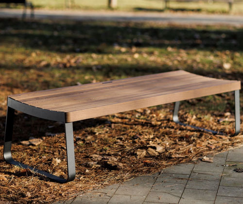 Panca da giardino contemporanea - I1-321 - egoé - in legno massiccio / in frassino / in legno oliato