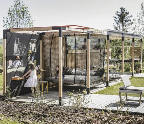 Pergola su misura - Y - egoé - autoportante / in legno / con copertura in tela