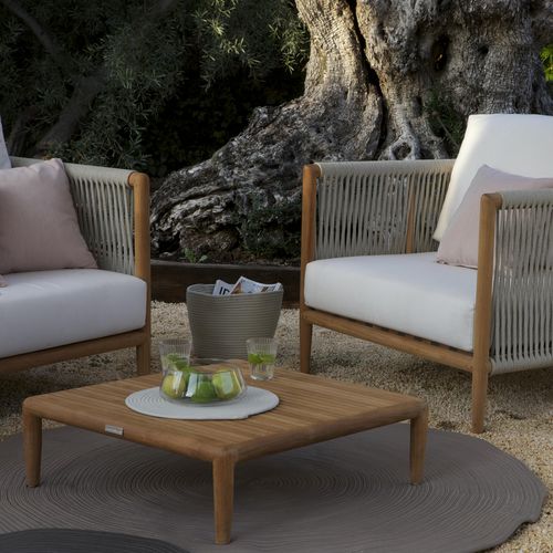 Tavolino basso contemporaneo - SAONA - GreenDesign - in teak / quadrato / per uso residenziale